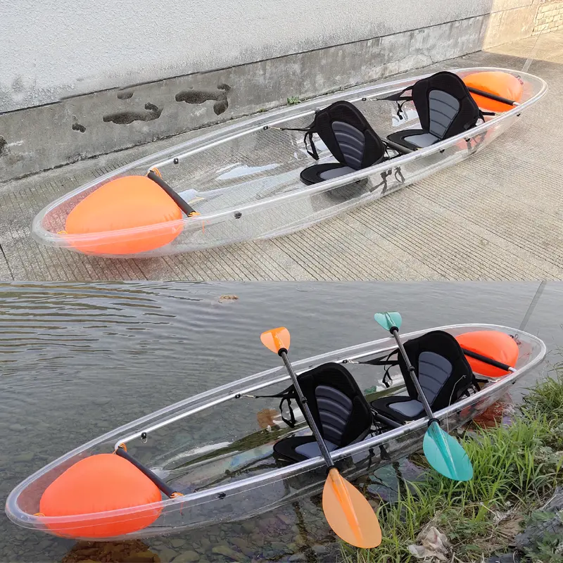 sit on top see through 2 person transparent kayak outdoor aluminum canoe best selling durable using kayak ocean cayak