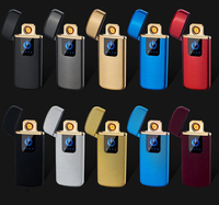 Briquet Rechargeable Usb Ultra Mince Coupe-Vent Sans Flamme Interrupteur Tactile Briquet Électronique Avec Indicateur De Puissance