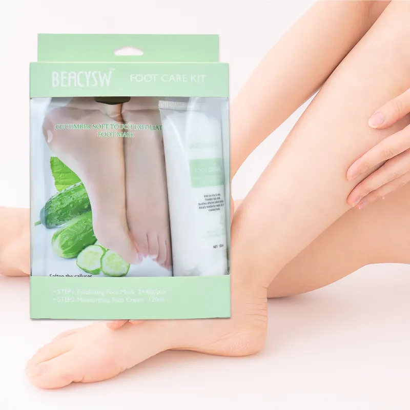 नए उत्पाद पैर के छिलके मास्क को छीलते हुए एक सेट में जैविक पैर मास्क मॉइस्चराइजिंग पैर क्रीम