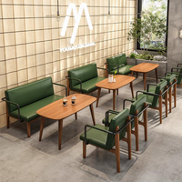 Vente en gros d'usine de canapé en cuir pour restaurant, banquette, café, boutique, fauteuil et table en métal en bois massif, ensemble de meubles commerciaux
