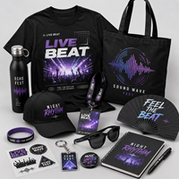 Kit de exhibición promocional personalizado para exteriores con carpa, pancarta enrollable, mantel y banderas para la configuración de un stand de marketing en festivales.