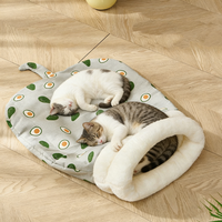 Sac de couchage luxueux et respirant pour chat, tente-caverne d'hiver, lit et tunnel de jeu