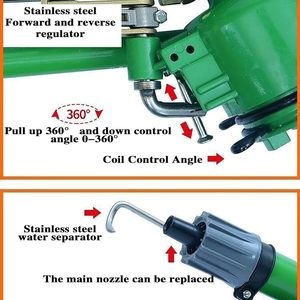 Einstellbare Landwirtschafts-Bewässerungsspritzpistole mit Druckmesser, 360°-Großflächenbewässerung für Ackerland - Product Image 5