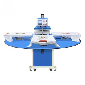 Precio de fábrica Automático Neumático <span class=keywords><strong>Cuatro</strong></span> <span class=keywords><strong>estaciones</strong></span> Rotación Tipo Máquina de prensa de calor con motor - Product Image 1