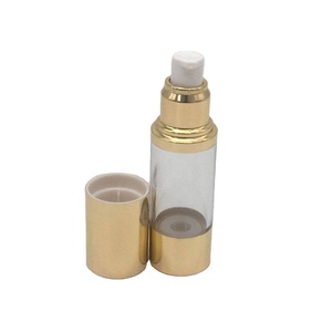 Flacons de crème cosmétique de luxe personnalisés sans air avec <span class=keywords><strong>pompe</strong></span> en aluminium doré pour sérum et lotion de soin de la peau 15 ml - Product Image 3