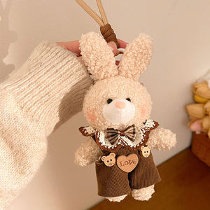 Llavero de Peluche de Conejo con Vestido de Dibujos Animados, Juguete de Peluche de Conejo Súper Suave, <span class=keywords><strong>Mini</strong></span> Muñeca Colgante, Regalo <span class=keywords><strong>para</strong></span> Niñas - Product Image 6