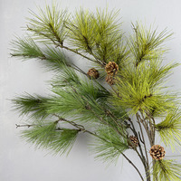Branches d'arbre artificielles en plastique à gros tronc, à aiguilles de pin, avec fruits, pour la décoration de Noël en extérieur et à la maison, branche de pin