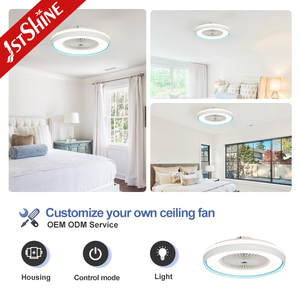 1stshine Ventilateur de plafond à LED Dimmable LED Light Smart Control APP 7 pales acryliques Ventilateur de plafond monté - Product Image 4