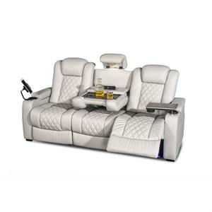 أريكة كرسي كرسي مقطعية بإضاءة ليد 3 مقاعد مجموعة حديثة من الجلد كرسي صالة عرض أريكة سينما أثاث مسرح منزلي - Product Image 3