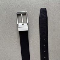 Ceinture en cuir véritable pour homme, ceinture à boucle à ardillon réversible pour affaires et occasions décontractées, ceinture en cuir de vachette de qualité supérieure