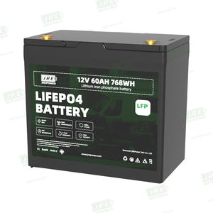 12v 60Ah 전기 보트 카약 딥 사이클 Lifepo4 12.8 볼트 리튬 이온 전기 고 카트 낚시 해양 RV 태양 광 배터리 - Product Image 1