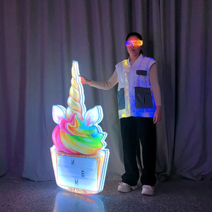 <b>LED</b> Illuminated Unicorn Sign Rectangular Cheer Prop For Bars Nightclubs Exchangeable <b>Letter</b> Cards - Product Image 3