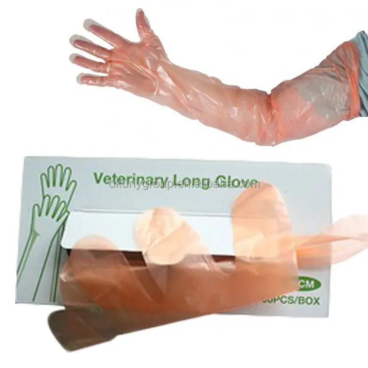 Disposable Artificial Insemination Pe Gloves Long Vet Term Veterinary Insemination Kit For Animal Dogs Cattle Horse