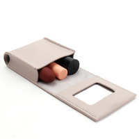 Mode PU cuir rouge à lèvres sac de rangement Portable Mini porte-rouge à lèvres sac de maquillage avec miroir