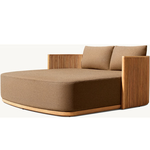 Meubles d'extérieur en teck massif élégants et modernes, chaise longue <span class=keywords><strong>confortable</strong></span> pour <span class=keywords><strong>jardin</strong></span>, hôtel, villa, complexe hôtelier - Product Image 2