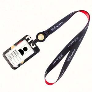 Custom Wholesale Woven Nylon Sublimation Neck Strap Keychain Lanyards With Logo Custom and Id Badge Holder - Product Image 4