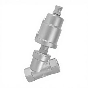 Válvula de Asiento Angular Neumática de Doble Acción con Retorno por Resorte, de Acero Inoxidable SS304/316/316L, con Conexión BSPT, para Gas a Alta Presión - Product Image 2