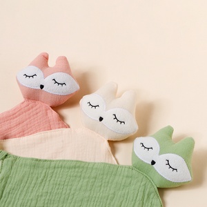 Couverture douce pour bébé en <span class=keywords><strong>gaze</strong></span> <span class=keywords><strong>de</strong></span> <span class=keywords><strong>coton</strong></span> <span class=keywords><strong>double</strong></span> couche toutes saisons avec motif tête <span class=keywords><strong>de</strong></span> renard - Product Image 3