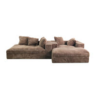 Sofá Cama Modular de 2 Plazas, Sin Marco, de Espuma, Tapizado en Tela de Pana Resistente, Diseño Moderno para Apartamentos, ODM OEM