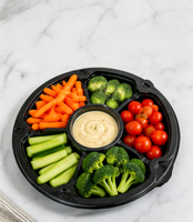 Plateau de service rond en plastique PET jetable avec couvercle transparent, récipient alimentaire à 5 compartiments pour l'emballage de fruits et de salades