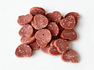 ขนมสัตว์เลี้ยงรูปหัวใจรสเป็ดและปลาค็อด OEM ย่อยง่าย รสชาติสองเท่า สำหรับสุนัขทุกสายพันธุ์ ไม่มีสีสังเคราะห์ 100 กรัม - Product Image 2