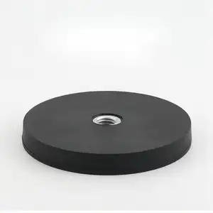 Rare Earth Magnets Neodium/Neodymium Magnet Base 22mm 31mm 36mm 43mm 66mm 88mm Threaded Holes M4 M6 Rubber Coated Pot Magnet