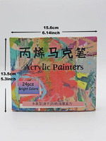 24 pièces en 1 ensemble LOGO personnalisé Non toxique faible odeur à base d'eau pointe moyenne peinture acrylique Art marqueur stylo ensemble pour le dessin