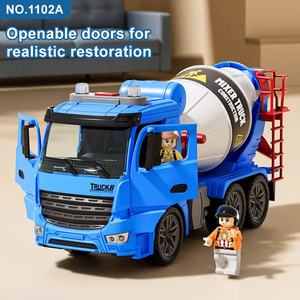 <span class=keywords><strong>Camion</strong></span> mélangeur à inertie personnalisé pour garçons, modèle d'ingénierie <span class=keywords><strong>1</strong></span>:16, avec portes ouvrables, lumières et musique, véhicule pour enfants - Product Image 4