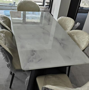 <span class=keywords><strong>Mesa</strong></span> de Comedor de Mármol Blanco Natural de Lujo, Personalizada, 90x180x76cm, Importada, de Alta Gama, Rectangular, para Casa o Villa - Product Image 3