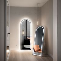 Miroir mural grand format à LED intelligent, design moderne, cadre métallique personnalisé, miroir sur pied, tendance luxe pour la décoration intérieure