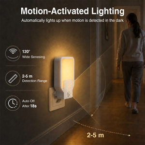 Lámpara Nocturna LED Moderna de Pared, Luz Blanca Cálida 2700K, Control por Sensor, Pantalla Rectangular de Plástico para Dormitorio de Bebés y Niños - Product Image 2