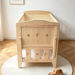 <span class=keywords><strong>Culla</strong></span> Portatile Convertibile con Ruote per Neonati e Bambini, Lettino in Legno Massello con Vano Portaoggetti - Product Image 5