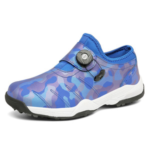 Chaussures de golf pour hommes, imprimées camouflage, avec fermeture à bouton rotatif, à enfiler, chaussures décontractées pour sports de plein air sur herbe - Product Image 4