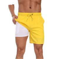 Shorts de course 5 points pour hommes, OEM ODM, en toile, taille mi-haute, séchage rapide, respirant, haute élasticité, avec logo personnalisé, pour l'été et la plage