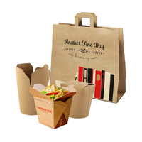 Boîte à emporter en papier pour pâtes, avec logo personnalisé, fond rond, écologique, jetable, noire, pour emballer des nouilles