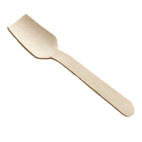 Cuillères à glace jetables en bois écologiques biodégradables en bois de bouleau naturel, petites mini-cuillères pour dégustation de desserts, vaisselle de fête en vrac
