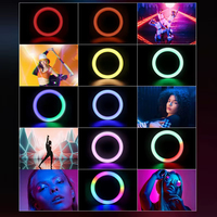 E-reise SP100 Anneau lumineux à selfie 10 "avec support de 188cm et support de téléphone, 26 modes d'éclairage RVB, télécommande pour appareil photo iPhone et Android