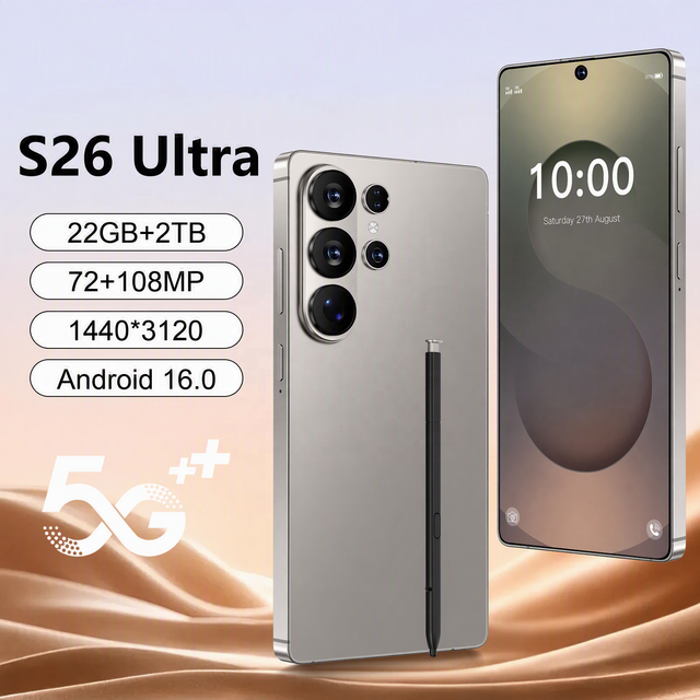High Quality S 26 Ultra 22GB+2TB Android 16 Smartphone Global 5G Cheap Mobile Phones Wholesale Gaming S 26 ultra Cellphones