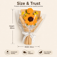 Bouquet de fleurs en tiges de chenille faites à la main avec sac cadeau à lettres pour anniversaire, mariage, remise de diplôme, cadeau pour professeur, vente en gros