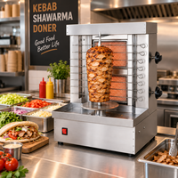 Machine à griller les kebabs commerciaux, mini-grill vertical à gaz pour shawarma, doner et viande rôtie pour restaurant de restauration rapide