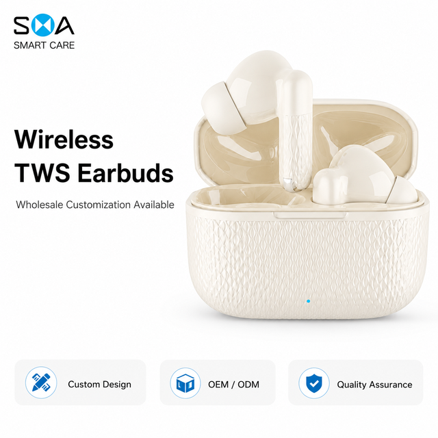 New in Ear TWS Wireless Earbuds with Textured Charging Case 13mm Driver Custom Logo Packaging for Global Wholesale Supply