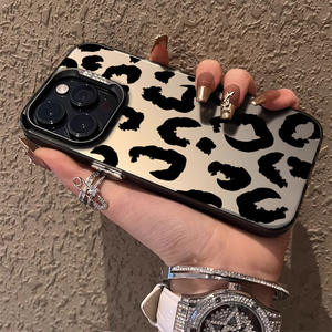 Di grandi <span class=keywords><strong>dimensioni</strong></span> stampa leopardo placcato argento chiave TPU PC custodia del telefono cellulare per <span class=keywords><strong>Iphone</strong></span> 8 X Xr Xs 11 12 13 <span class=keywords><strong>14</strong></span> 15 16 <span class=keywords><strong>Pro</strong></span> 17 - Product Image 3