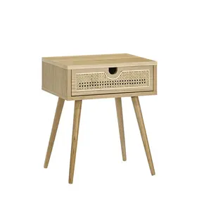 New design Night Stand With rattan drawers hot selling bedside table