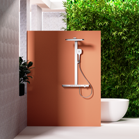 Offre Spéciale mitigeur thermostatique multifonction à une poignée en laiton ensemble de douche de salle de bain avec motifs de pulvérisation douce de massage à jet