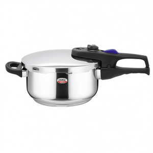 Olla a presión Elo Praktika Plus XL de acero inoxidable con mango y tapa negros para una cocción rápida - Product Image 2