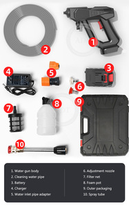 หัวฉีดปรับได้ ADT แบตเตอรี่ลิเธียม 15000mAh ระยะพ่น 6-10 เมตร เครื่องฉีดน้ำแรงดันสูงแบบพกพาไร้สายสำหรับรถยนต์ - Product Image 6
