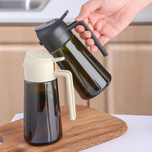 All'ingrosso 2 in1 gadget da cucina verde scuro <span class=keywords><strong>vetro</strong></span> bloccante 470ml bottiglia spruzzatore di olio d'oliva - Product Image 4