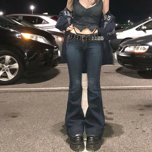 Pantalones Vaqueros Ajustados <span class=keywords><strong>de</strong></span> Pierna Recta para Mujer, Color Sólido, Estilo Urbano Elegante, Cintura Baja - Product Image 4