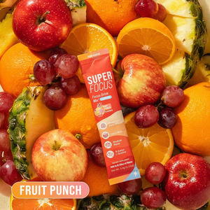 Mélange pour Boisson Nootropique SuperFocus <span class=keywords><strong>Go</strong></span>ût Punch aux Fruits <span class=keywords><strong>Nutrition</strong></span> Sportive 20 Sachets Individuels Magnésium Crinière de Lion Rhodiola Sans Sucre - Product Image 3