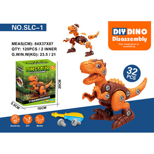 Nouvel ensemble de modèles d'apprentissage de dinosaures en 3D à assembler, jouets de dinosaures en plastique miniatures assortis à démonter avec perceuse - Product Image 4